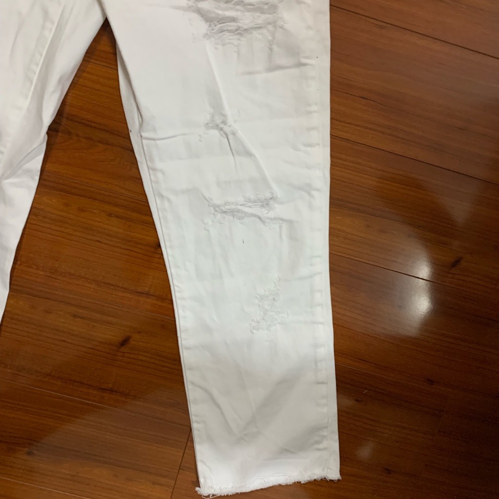 Zara white distressed boyfriend jeans - Picture 4 of 5